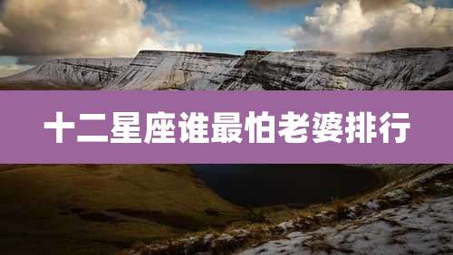 十二星座谁最怕老婆排行