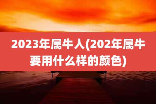 2023年属牛人(202年属牛要用什么样的颜色)