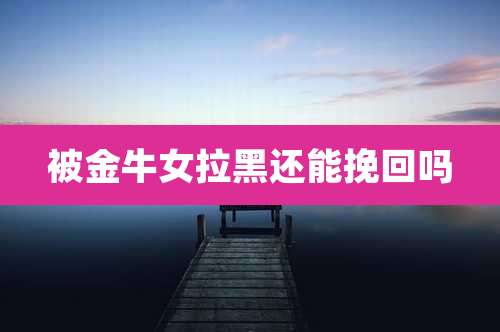 被金牛女拉黑还能挽回吗