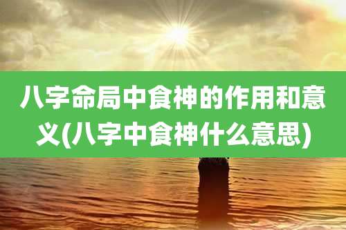 八字命局中食神的作用和意义(八字中食神什么意思)