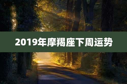 2019年摩羯座下周运势