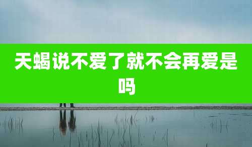 天蝎说不爱了就不会再爱是吗