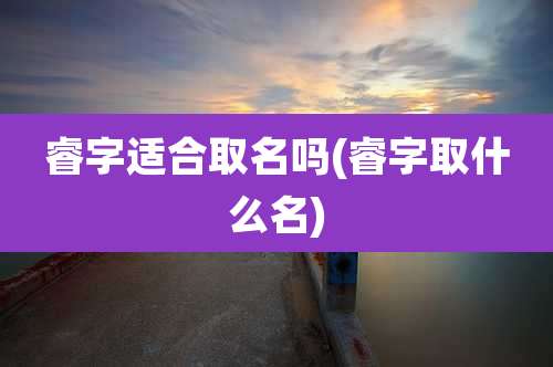睿字适合取名吗(睿字取什么名)