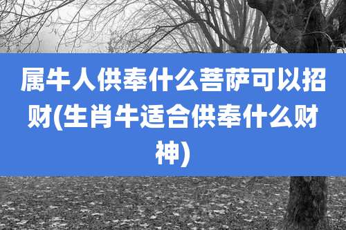属牛人供奉什么菩萨可以招财(生肖牛适合供奉什么财神)