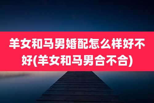 羊女和马男婚配怎么样好不好(羊女和马男合不合)