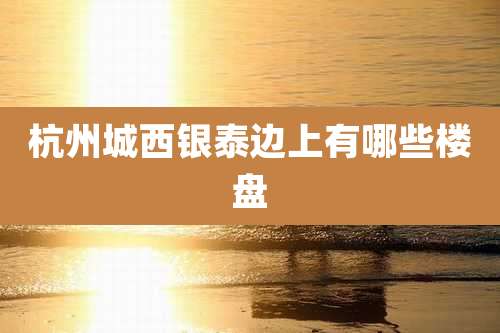 杭州城西银泰边上有哪些楼盘