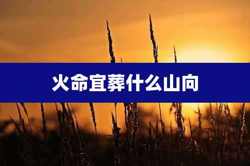 火命宜葬什么山向
