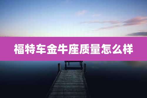 福特车金牛座质量怎么样