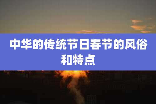 中华的传统节日春节的风俗和特点
