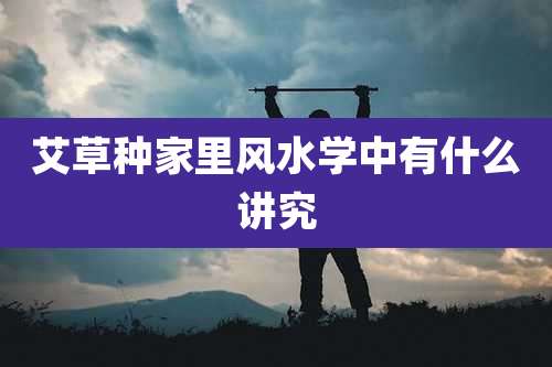艾草种家里风水学中有什么讲究