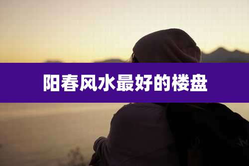 阳春风水最好的楼盘