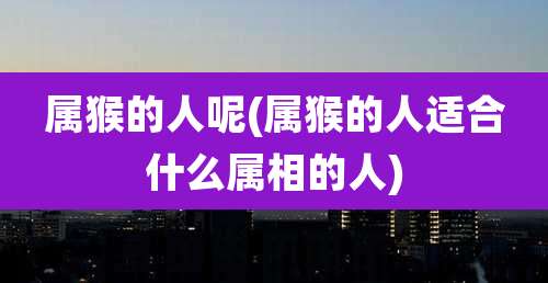 属猴的人呢(属猴的人适合什么属相的人)