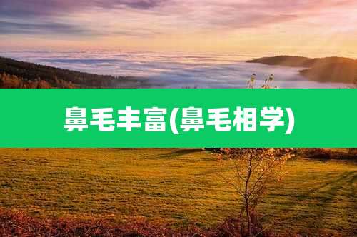 鼻毛丰富(鼻毛相学)