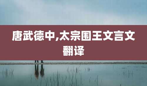 唐武德中,太宗围王文言文翻译