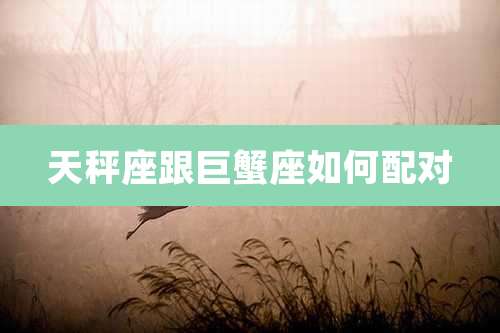 天秤座跟巨蟹座如何配对