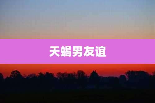 天蝎男友谊