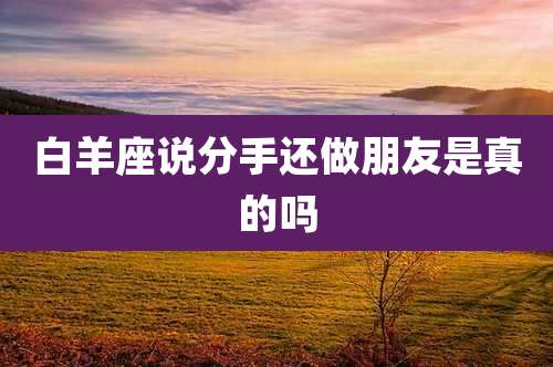 白羊座说分手还做朋友是真的吗