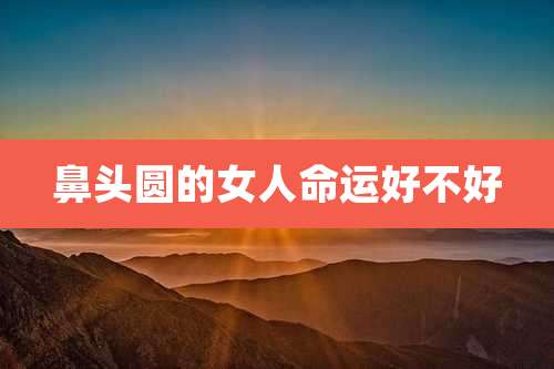 鼻头圆的女人命运好不好