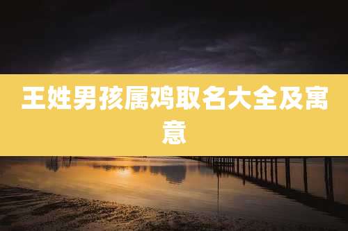 王姓男孩属鸡取名大全及寓意