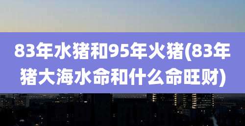 83年水猪和95年火猪(83年猪大海水命和什么命旺财)