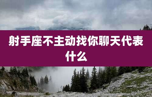 射手座不主动找你聊天代表什么