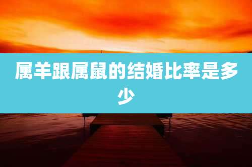 属羊跟属鼠的结婚比率是多少