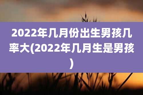2022年几月份出生男孩几率大(2022年几月生是男孩)