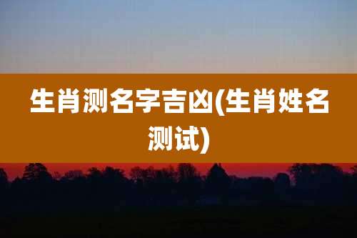 生肖测名字吉凶(生肖姓名测试)