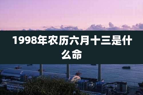 1998年农历六月十三是什么命