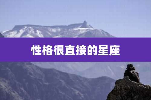 性格很直接的星座