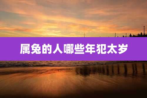 属兔的人哪些年犯太岁