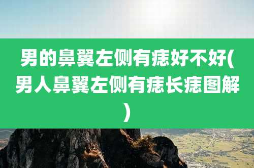 男的鼻翼左侧有痣好不好(男人鼻翼左侧有痣长痣图解)