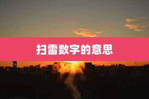 扫雷数字的意思