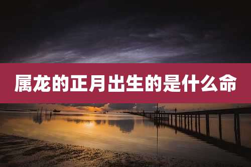 属龙的正月出生的是什么命