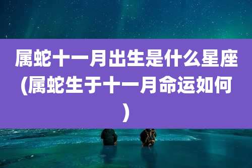 属蛇十一月出生是什么星座(属蛇生于十一月命运如何)