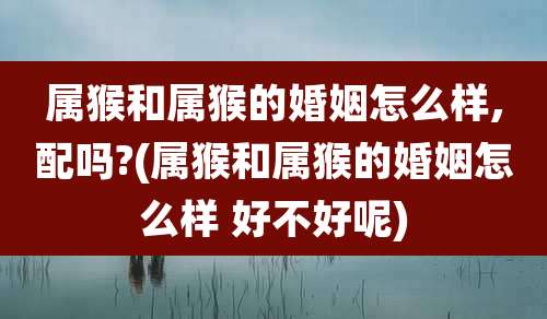 属猴和属猴的婚姻怎么样,配吗?(属猴和属猴的婚姻怎么样 好不好呢)