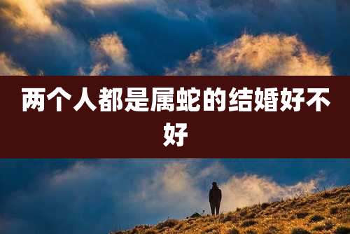 两个人都是属蛇的结婚好不好