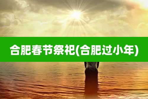 合肥春节祭祀(合肥过小年)