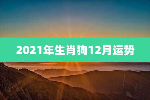 2021年生肖狗12月运势