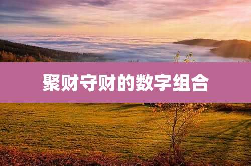 聚财守财的数字组合