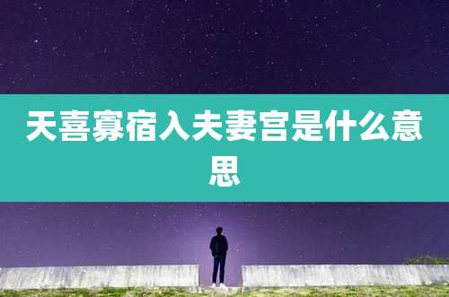 天喜寡宿入夫妻宫是什么意思