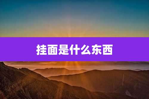 挂面是什么东西