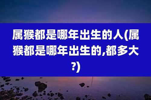 属猴都是哪年出生的人(属猴都是哪年出生的,都多大?)