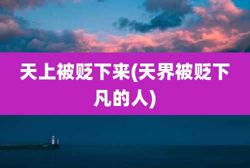 天上被贬下来(天界被贬下凡的人)