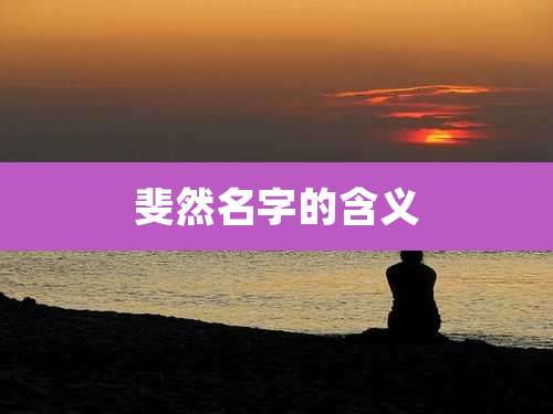 斐然名字的含义