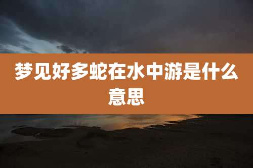 梦见好多蛇在水中游是什么意思