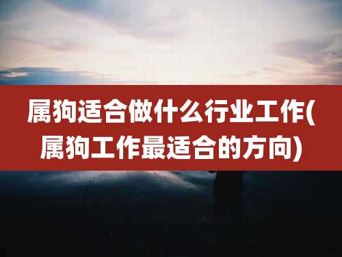 属狗适合做什么行业工作(属狗工作最适合的方向)