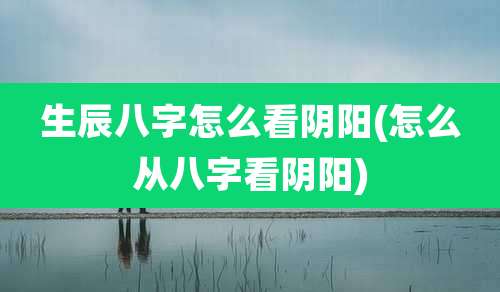 生辰八字怎么看阴阳(怎么从八字看阴阳)