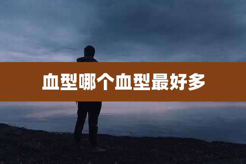 血型哪个血型最好多