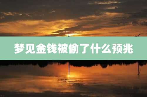 梦见金钱被偷了什么预兆